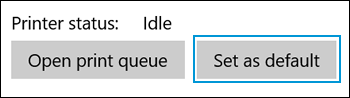 Setting the selected printer as default in Windows