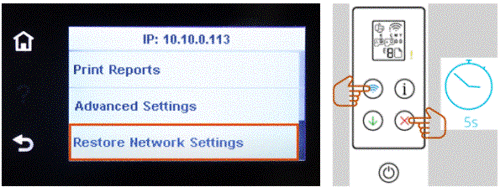 Example of restoring Wi-Fi setup mode on touchscreens and with button presses