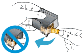 Removing the tape from the ink cartridge