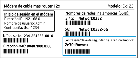 Busque la contraseña o el PIN de la red inalámbrica para conectar una ...