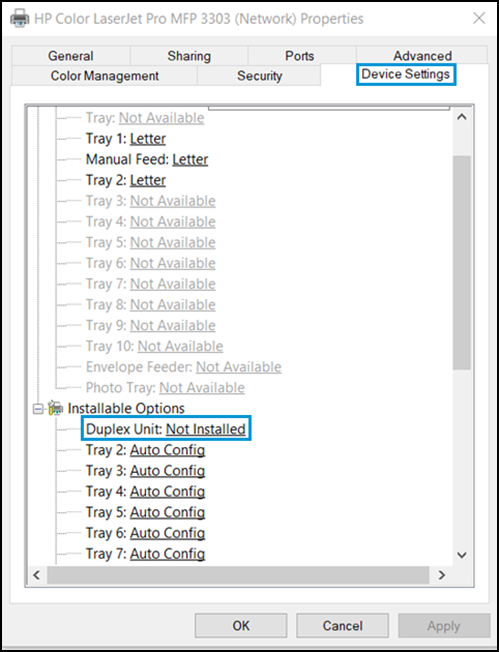 Clicking Device Settings