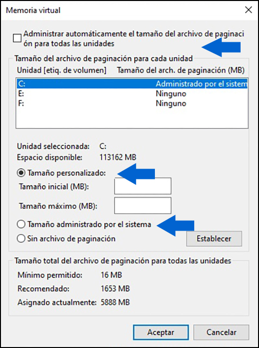 Equipos HP - Error: El sistema no tiene suficiente memoria virtual ...