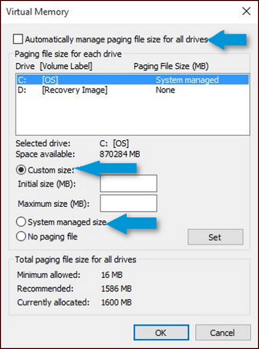 Computadores hp erro seu sistema est com pouca mem ria virtual