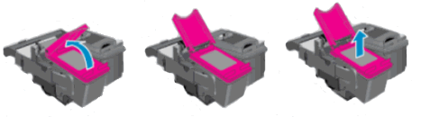 Removing the ink cartridges with latches from the carriage