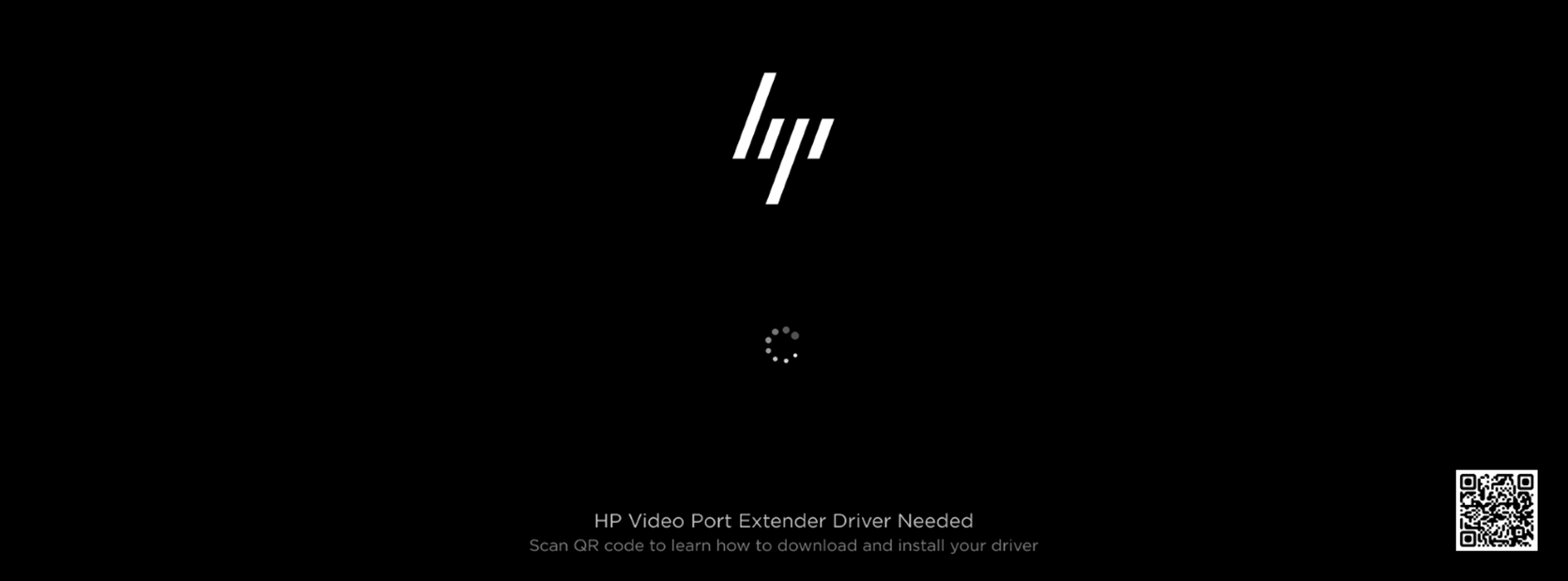ส่วนรองเสริมพอร์ตวิดีโอของ HP - จอแสดงผลหลักเป็นข้อความสีดําหรือ 'HP ...