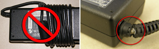 HP ノートブック PC - AC アダプターの使用とトラブルシューティング