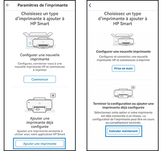 Configuration de l'imprimante HP (application HP Smart) | undefined