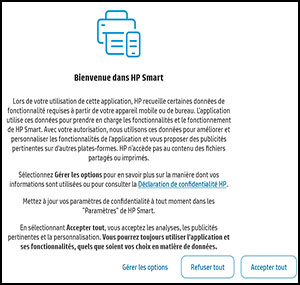 Configuration de l'imprimante HP (application HP Smart) | undefined
