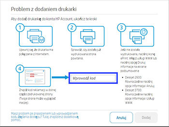 Używanie kodu drukarki HP | Wsparcie HP®