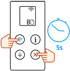 Pressing and holding the Wireless and Cancel buttons