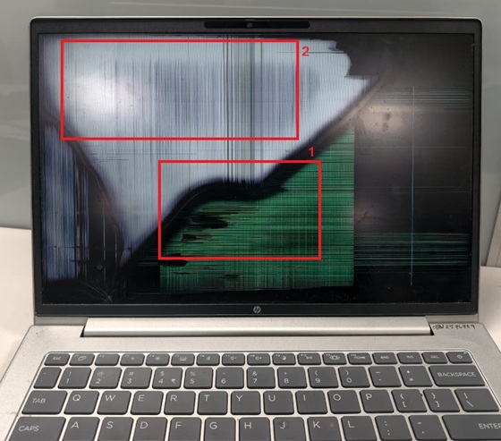 hp144hzゲーミングモニター（液晶割れ） HP製PCおよびモニター - 画面、LCD、またはディスプレイの損傷 | undefined