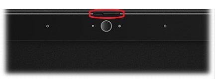 Locating the webcam privacy switch on the display
