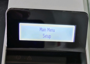 Setup menu on 2-line LCD display