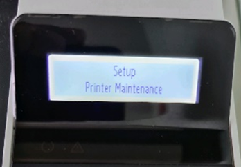 Printer Maintenance menu on 2-line LCD display