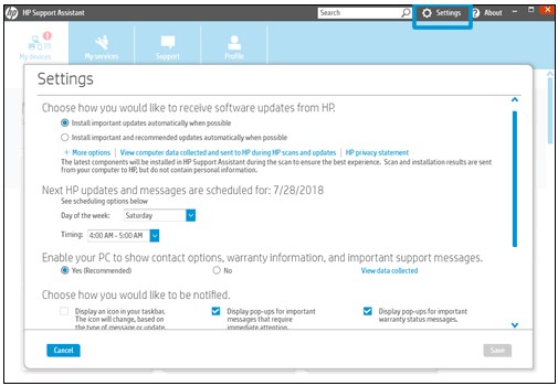 Hp Pcs Using Hp Support Assistant Windows Hp® Customer Support 0333