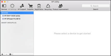 An example of the Devices list