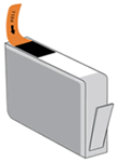 Removing the orange tape from the cartridge