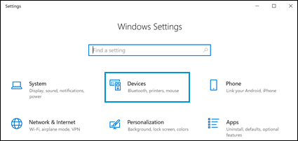 Selecting Devices in Settings