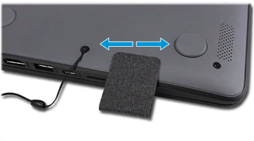 Securing the pen loop on the bottom cover of the computer