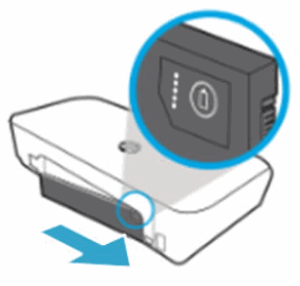 Mobile printer with battery example