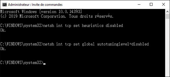 Saisie des commandes dans l'Invite de commandes