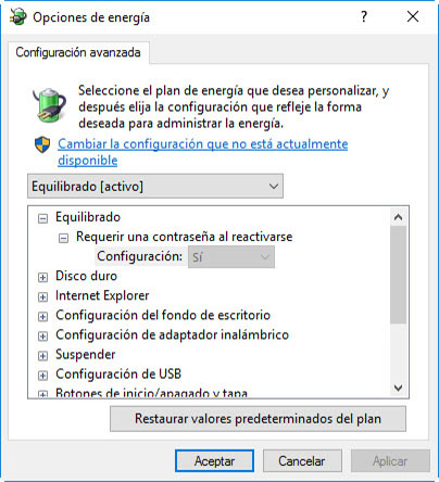 dt manage pwr options adv pwr setts win