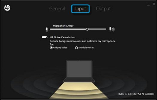 Bang & Olufsen Audio app showing the Input settings