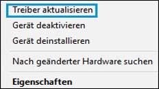 Option Treiber aktualisieren im Geräte-Manager