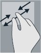 Zoom-in or -out pinch gesture