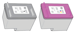 Example of HP 63 ink cartridges