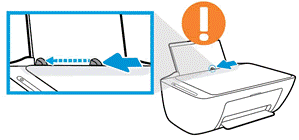 Перемещение направляющей ширины бумаги влево