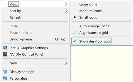 Show desktop icons