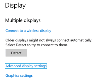 Opening the advanced display adapter properties.