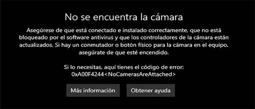 Equipos HP aparece el error No se pudo encontrar la c mara en