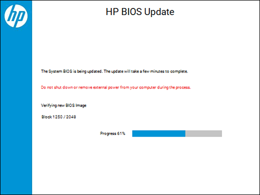 writing new bios image hp