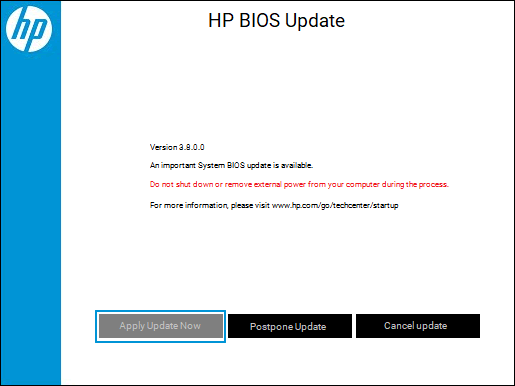 Hp system bios update utility не запускается