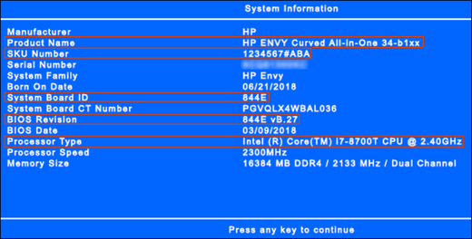 hp system board sku number