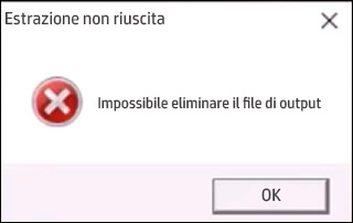 Stampanti HP Errore Impossibile eliminare il file di output