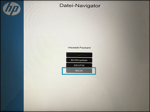 Klicken auf „BIOS“