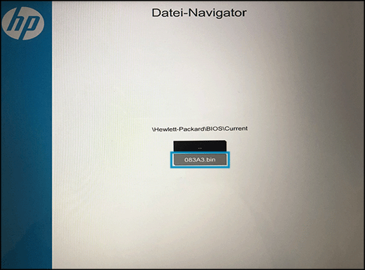 Auswahl der BIOS-Aktualisierungsdatei