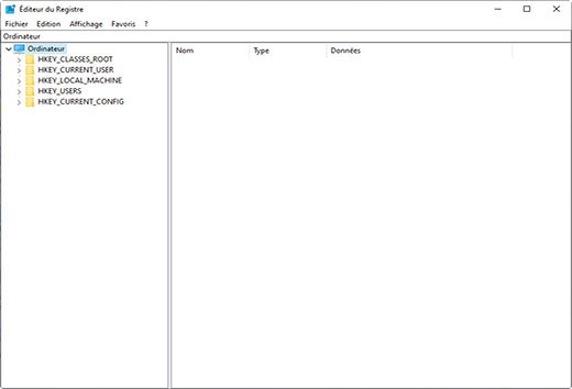 Éditeur du registre