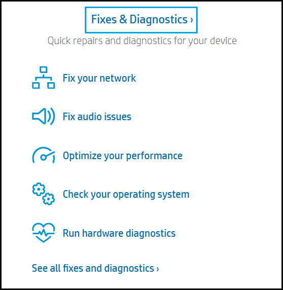 Click Troubleshooting and fixes in the My notebook pane