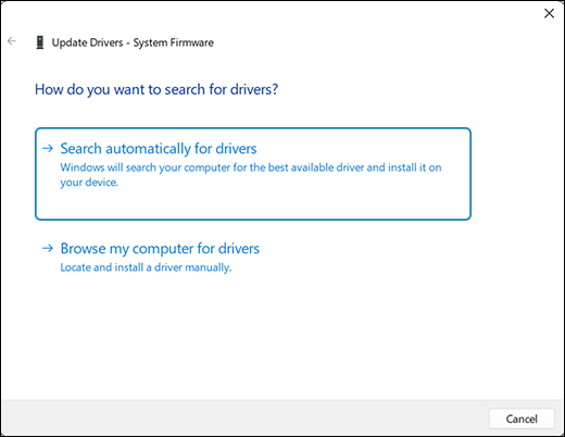 Search automatically for updated driver software