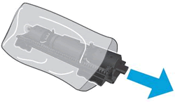 Removing the toner cartridge from the packaging