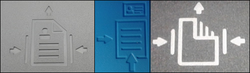 Examples of loading guides on automatic document feeders