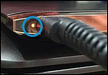 Example of an AC adapter LED on