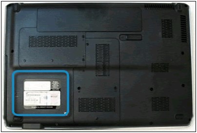 Notebook identification label on bottom-left corner