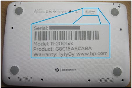 Notebook identification label on top right