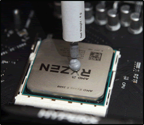 Applying a pea-sized amount of thermal paste