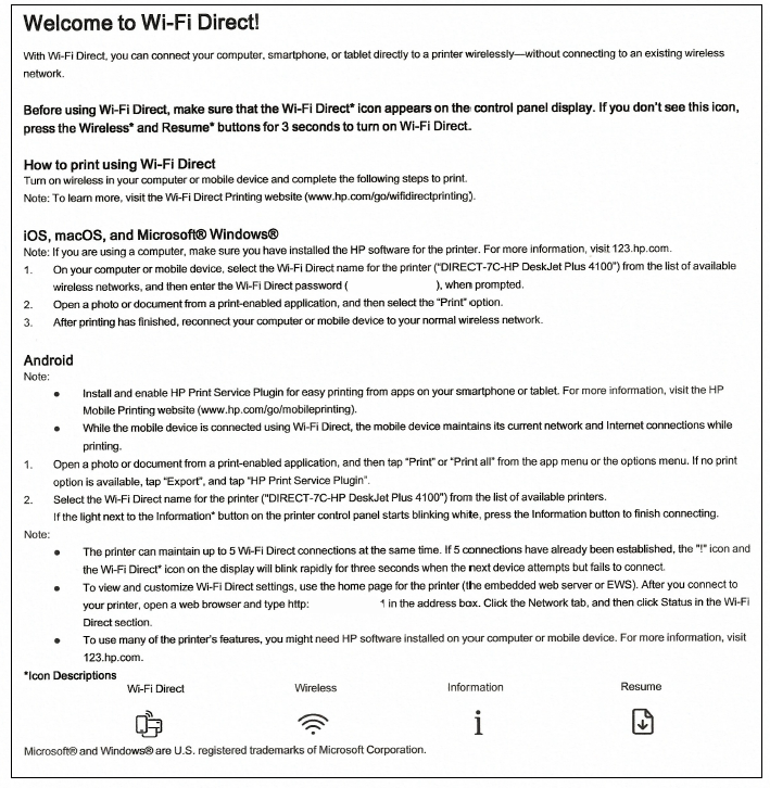 Example of a Wi-Fi Direct Report